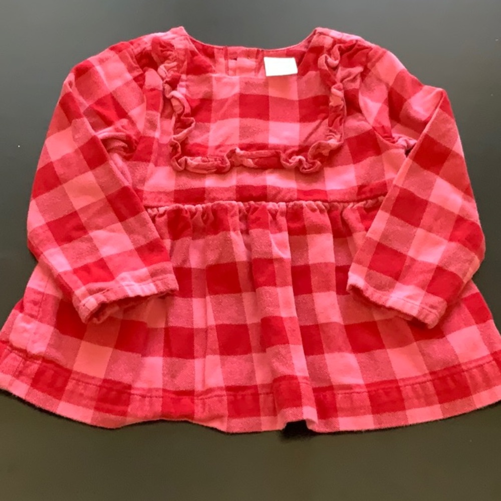Hanna Andersson Girl Pink Red Plaid top.